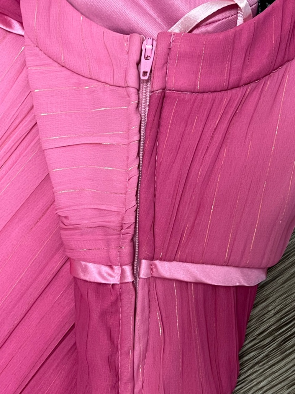 Vintage Hipnotix Pink Ombre Metallic Mini Dress Y2K Fairycore Size 6 - Picture 5 of 8